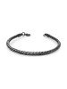Oval Kral Bakla Örgülü Siyah Çelik Zincir Bileklik 4.0Mm CSR1180289