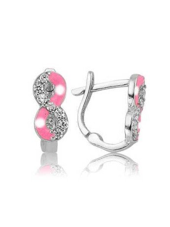 Gümüş Pembe Sonsuzluk Çocuk Küpesi CSR2181406