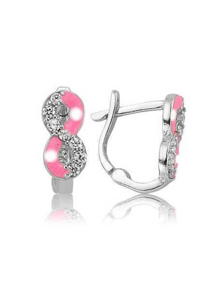 Gümüş Pembe Sonsuzluk Çocuk Küpesi CSR2181406