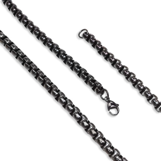 6 mm arnavut zincir paslanmaz çelik erkek kolye