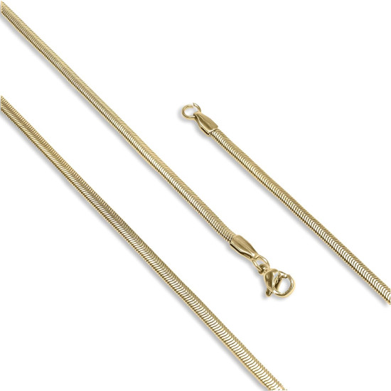 1.5mm x 3mm İtalyan ince paslanmaz çelik erkek kolye