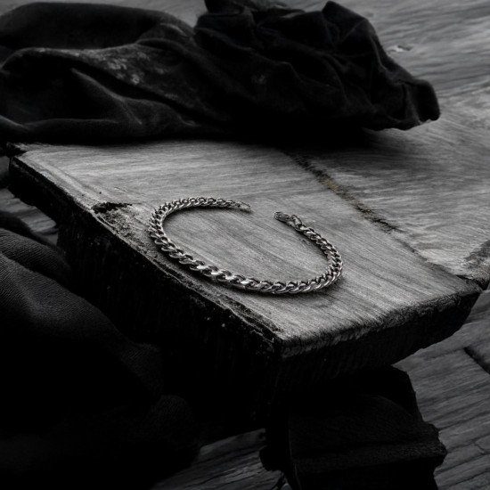 Çelik zincir erkek bileklik 1.6x6 mm, maskülen tasarım