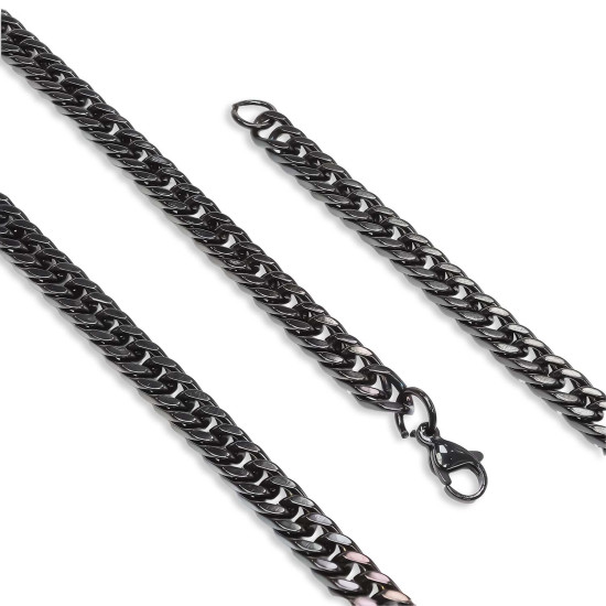 Prestijli balık sırtı çelik erkek kolye