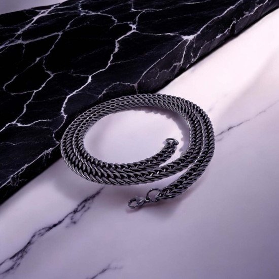 Prestijli balık sırtı çelik erkek kolye