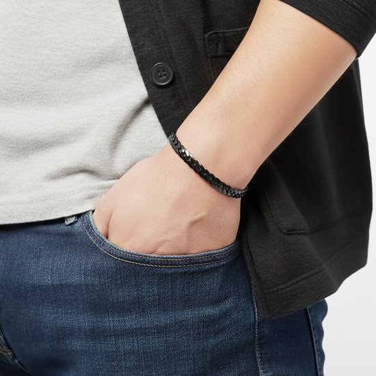 Balık Sırtı Mariner Zincir Çelik Erkek Bileklik Balık Sırtı Mariner Zincir Çelik Erkek Bileklik