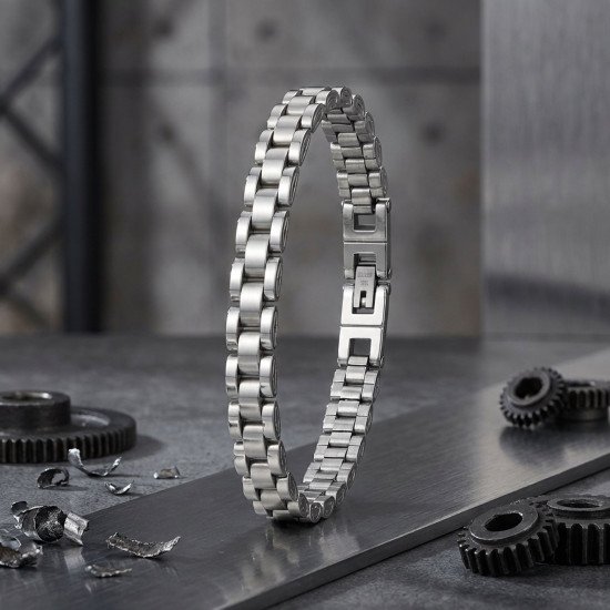 Premium Beyaz Full Çelik Erkek Bileklik - Casera's Premium beyaz full çelik erkek bileklik