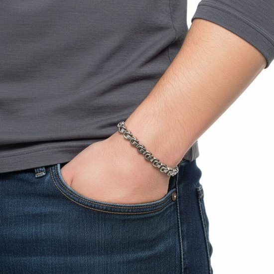 Box Cuban Zincir Çelik Erkek Bileklik 6mm Box Cuban Zincir Çelik Erkek Bileklik 6mm