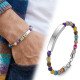 çakra doğal taşlı kişiye özel çelik bileklik