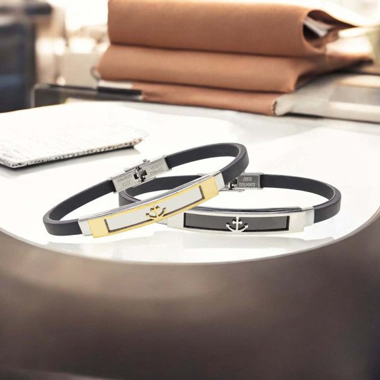 Çapa desenli çelik erkek bileklik