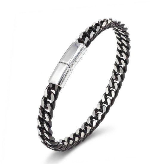 Çift sıra otantik çelik zincir erkek bileklik modeli Çift sıra otantik çelik zincir erkek bileklik, maskülen tasarım