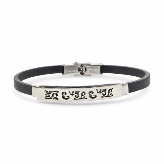 Desenli maskülen çelik erkek bileklik