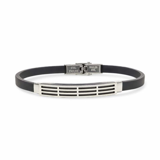 Desenli çelik erkek bileklik, maskülen tasarım