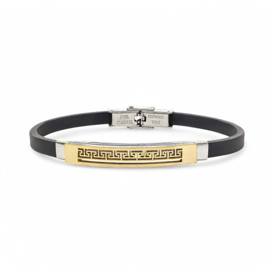 Desenli çelik erkek bileklik, maskülen tasarım