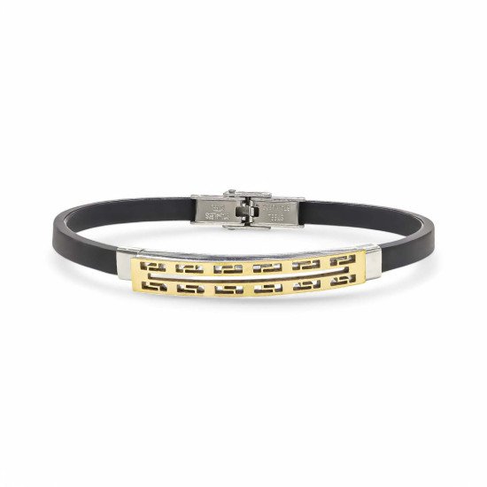 Desenli çelik erkek bileklik, maskülen tasarım