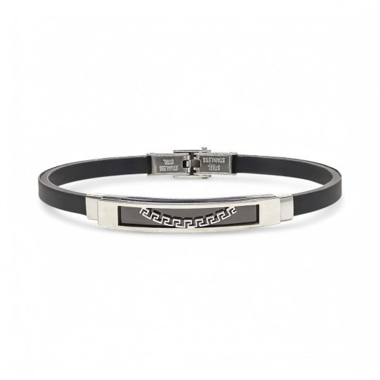 Desenli çelik erkek bileklik, maskülen tasarım