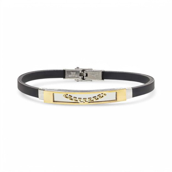 Desenli çelik erkek bileklik, maskülen tasarım