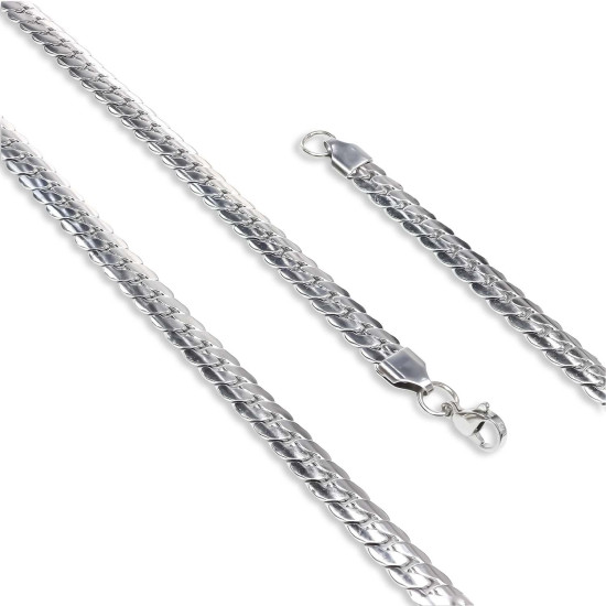 Ezme balık sırtı çelik erkek kolye 1.6 mm, maskülen tasarım