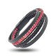 Faset kesim kırmızı akik taşlı deri erkek bileklik