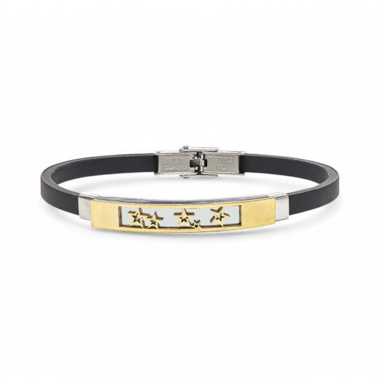 Galaksi ve yıldız desenli çelik erkek bileklik, maskülen tasarım