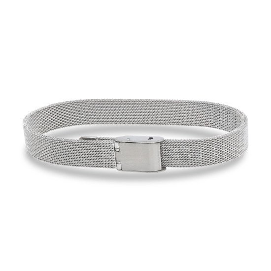 Hasır örgü desenli çelik erkek bileklik, maskülen tasarım