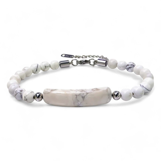 Havlit taşlı çelik halat klipsli erkek bileklik