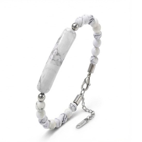 Havlit taşlı çelik halat klipsli erkek bileklik