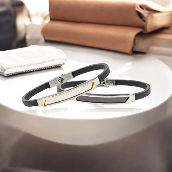 İsim yazılabilir kişiselleştirilebilir çelik erkek bileklik, maskülen tasarım