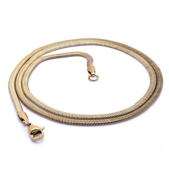 1.5mm x 3mm İtalyan ince paslanmaz çelik erkek kolye