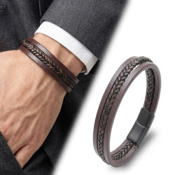 Kahverengi Siyah Saç Örgü Bileklik