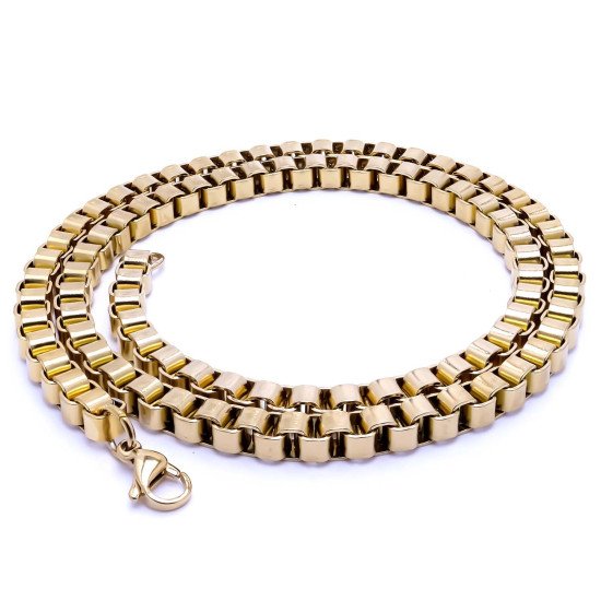 6mm kare arnavut zincir paslanmaz çelik erkek kolye