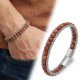 Kırmızı Jasper Doğal Taşlı Hasır Örgü Zincir Detaylı Çelik Erkek Bileklik Kırmızı Jasper Doğal Taşlı Hasır Örgü Zincir Detaylı Çelik Erkek Bileklik