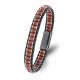 kırmızı jasper hematit çelik örgülü deri erkek bileklik