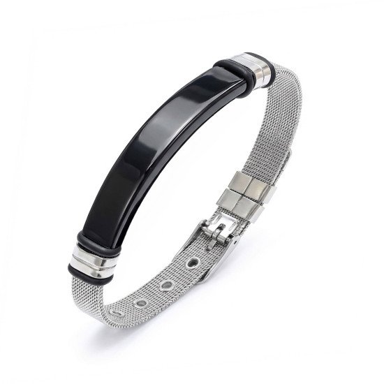 İsim Yazılabilir Ayarlanabilir Çelik Erkek Bileklik