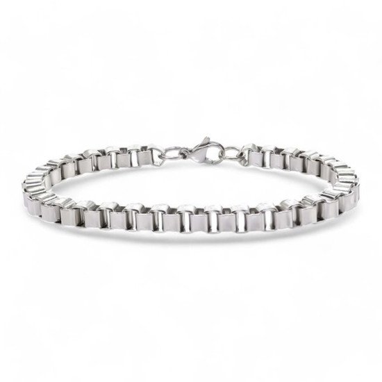 Prestijli köşeli arnavut çelik erkek bileklik Köşeli arnavut zincir paslanmaz çelik erkek bileklik