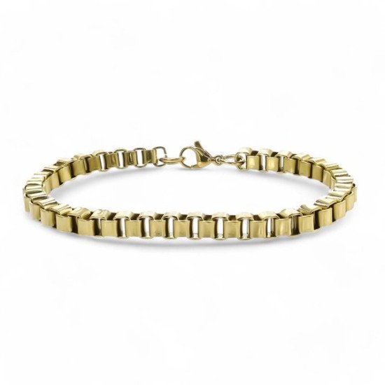 Prestijli köşeli arnavut çelik erkek bileklik Köşeli arnavut zincir paslanmaz çelik erkek bileklik