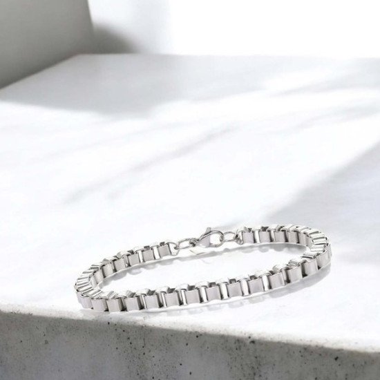 Prestijli köşeli arnavut çelik erkek bileklik Köşeli arnavut zincir paslanmaz çelik erkek bileklik