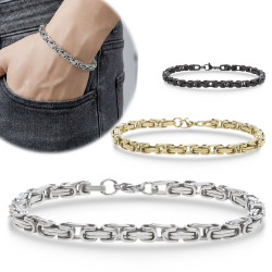 Kral Zincir Çelik Erkek Bileklik 5mm