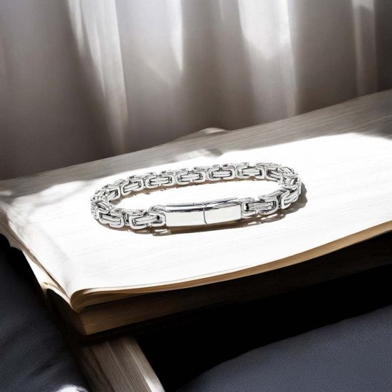 Kral Çelik Zincir Erkek Bileklik 6mm