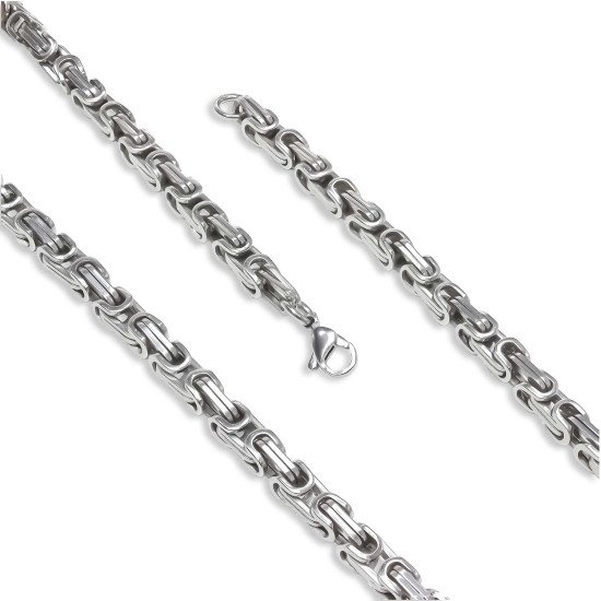 Kral Zincir Erkek Çelik Kolye 5mm