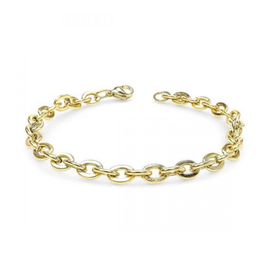 altın tonlu mariner çelik erkek bileklik sarı mariner çelik zincir erkek bileklik 1.6mm