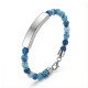 mavi akik taşlı kişiye özel çelik bileklik