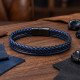 Maskülen şık mavi çoklu deri bileklik Mavi çoklu deri erkek bileklik