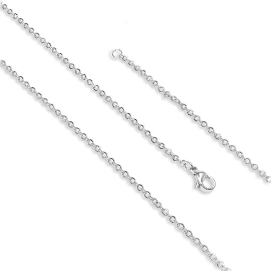 minik boy beyaz çelik erkek kolye 0.5mm