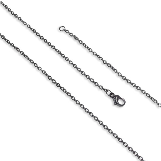 ince siyah çelik zincir erkek kolye minik boy siyah çelik zincir erkek kolye 0.5mm