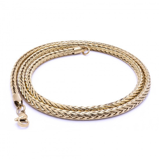 Oval Kral Bakla Örgülü Çelik Kolye 4Mm Oval Kral Bakla Örgülü Çelik Kolye 4Mm