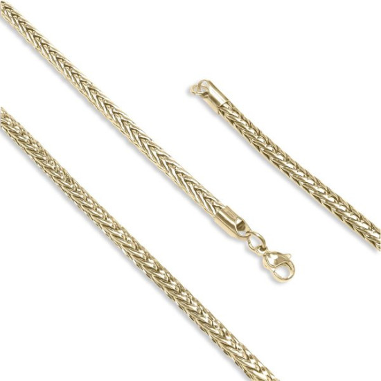 Maskülen şık oval kral bakla çelik kolye Oval kral bakla örgülü çelik kolye 4mm