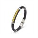 Sarı Akik Taşlı Deri Erkek Bileklik