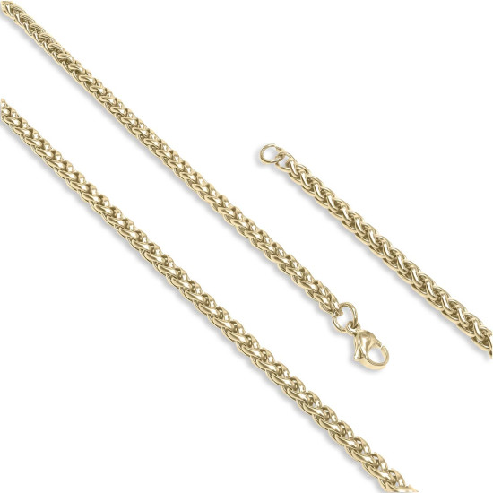 sarı çelik zincir erkek kolye 4mm