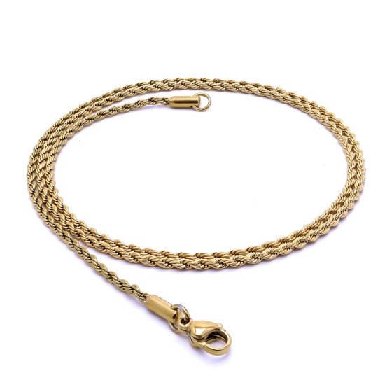 Sarmal halat desenli çelik erkek kolye 2mm