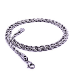 Sarmal Halat Zincir 4mm Çelik Erkek Kolye